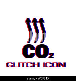 Verdampfung Symbol flach. Einfache Piktogramm-Glitch Wirkung. Vector illustration symbol Stock Vektor