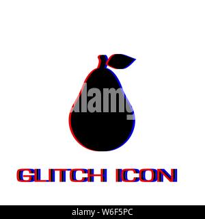 Pear-Symbol. Einfache Piktogramm-Glitch Wirkung. Vector illustration symbol Stock Vektor