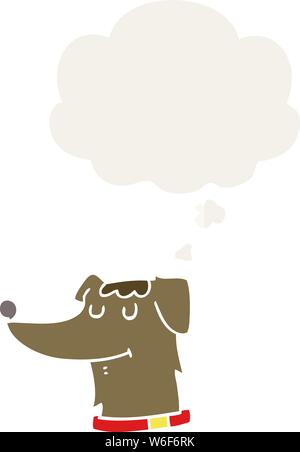 Cartoon Hund mit dachte Blase im Retro Stil Stock Vektor