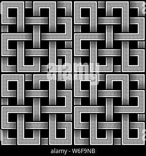 Celtic square Abbildung nahtlose abstraktes Muster auf dunklem Hintergrund isoliert Stock Vektor