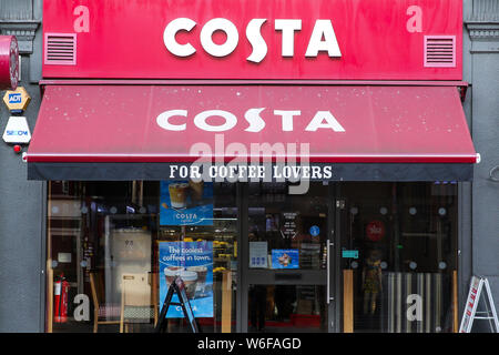 London, Großbritannien. 1 Aug, 2019. Ein Costa Coffee Shop und Logo in London gesehen. Credit: Dinendra Haria/SOPA Images/ZUMA Draht/Alamy leben Nachrichten Stockfoto