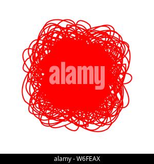 Chaotische doodle Kreis zeichnen. Hand gezeichnet Formen. Handdrawn Gekritzel Skizze Stock Vektor