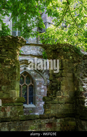 Aus dem 12. Jahrhundert wenig Malvern Priory, Worcestershire, England Stockfoto