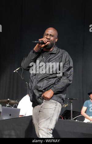 Kelvin Mercer von De La Soul auf der Bühne am 2019 Liverpool International Music Festival (LIMF). Stockfoto