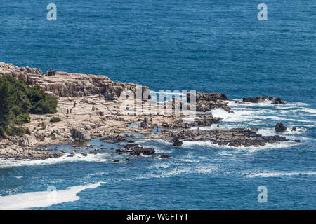 Lokrum, Kroatien. Main felsigen Strand. Stockfoto