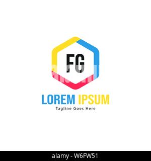 Erste FG logo Vorlage mit modernen Rahmen. Minimalistische FG schreiben logo Vector Illustration Design Stock Vektor