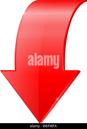 Rote Pfeil nach unten Stock Vektor
