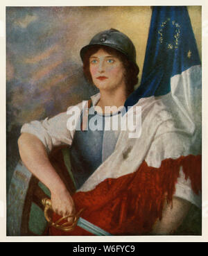 "Verdun", eine Darstellung von Frankreich in der Schlacht, Weltkrieg I. Farbe halftone eines Gemäldes von Rosset-Granger Stockfoto