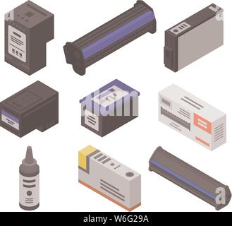 Patrone Symbole gesetzt, isometrische Stil Stock Vektor