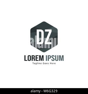 Erste DZ logo Vorlage mit modernen Rahmen. Minimalistische DZ schreiben logo Vector Illustration Design Stock Vektor