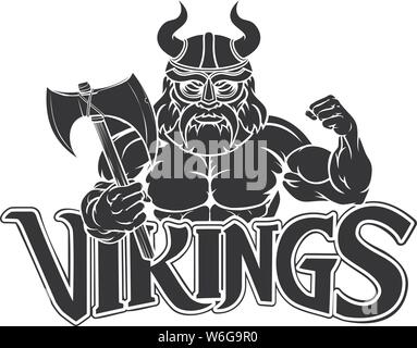 Viking Cartoon Sport Maskottchen Stock Vektor