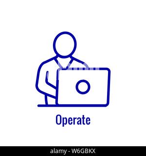 DevOps Icon-Dev Ops-Symbol zeigt einen Teil des Prozesses Stock Vektor