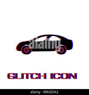 Limousine Symbol flach. Einfache Piktogramm-Glitch Wirkung. Vector illustration symbol Stock Vektor