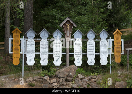 Memorial Boards, Bodenmais, Bayerischer Wald, Bayern, Deutschland Stockfoto