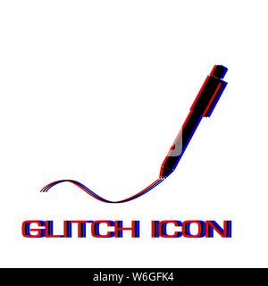 Stift -Symbol. Einfache Piktogramm-Glitch Wirkung. Vector illustration symbol Stock Vektor