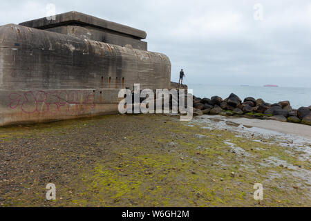 Überreste eines deutschen Bunker entlang der dänischen Küste in Richtung Skagen Grenen Punkt Stockfoto