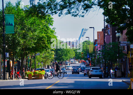 Montreal, Quebec, Kanada, August 1,2019. Szene von Montreal's Plateau District im Sommer. Montreal, Quebec, Kanada. Credit: Mario Beauregard/Alamy Nachrichten Stockfoto