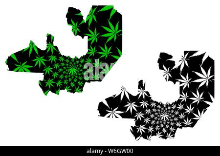Salta (Region Argentinien, Republik Argentinien, Provinzen Argentiniens) Karte cannabis Blatt grün und schwarz ausgelegt ist, Provinz Salta Karte aus Mari Stock Vektor