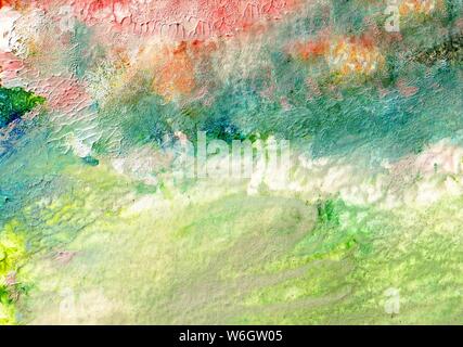 Handgefertigte mehrfarbige abstraktes Muster, Hintergrund, Aquarell Textur Stockfoto