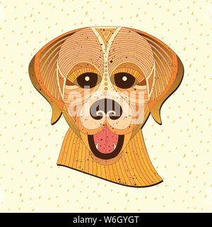 Detaillierte grafische Darstellung eines Hundes in der modernen geometrischen Stil. Golden Retriever Vector Illustration. Stock Vektor