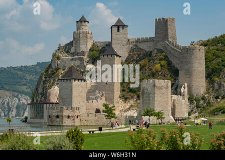 Festung Golubac Golubac, Serbien Stockfoto