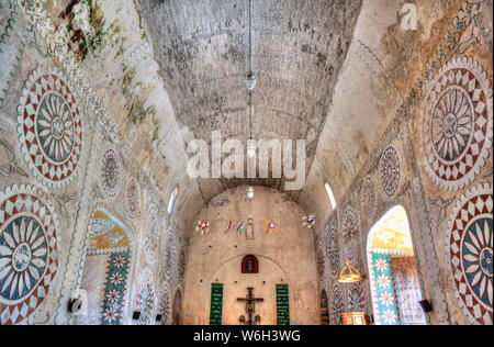 Interieur, Ex-Convent von Santo Domingo, im Jahre 1646 gegründet; Uayma, Yucatan, Mexiko Stockfoto