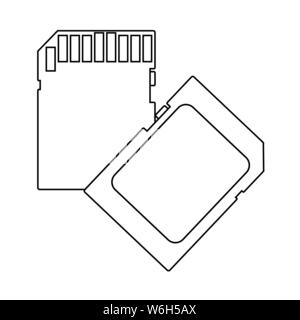 Schaltfläche "Speicherkarte". Überblick einfaches Design mit editierbaren Schlaganfall. Vector Illustration. Stock Vektor