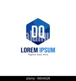 Erste DQ logo Vorlage mit modernen Rahmen. Minimalistische DQ schreiben logo Vector Illustration Design Stock Vektor