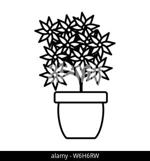 Sonnenblumen im Garten Keramik Topf Dekoration Vector Illustration Design Stock Vektor