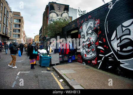 Brick Lane Markt am Sonntag Stockfoto