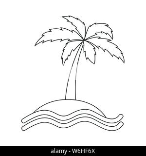 Insel mit Palme Maßbild Vektor-illustration EPS 10. Stock Vektor