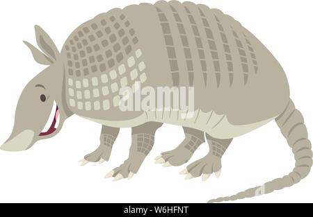 Cartoon Illustration von lustigen Armadillo Wild Animal Charakter Stock Vektor