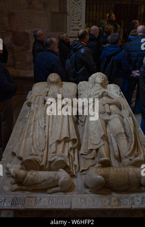 Grab und Bildnis der Eltern von Bailen, in der Kapelle von Santa Fe in Siguenza cathedra, Spanien Stockfoto