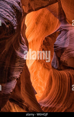 Slot Canyon bekannt als Canyon X, in der Nähe von Page, Arizona, Vereinigte Staaten von Amerika Stockfoto
