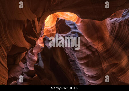 Upper Antelope Canyon; Seite, Arizona, Vereinigte Staaten von Amerika Stockfoto