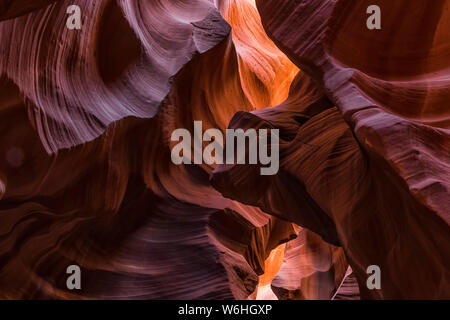 Upper Antelope Canyon; Seite, Arizona, Vereinigte Staaten von Amerika Stockfoto