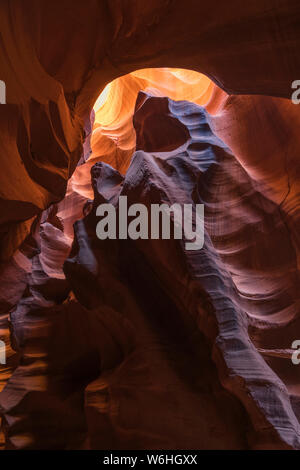 Upper Antelope Canyon; Seite, Arizona, Vereinigte Staaten von Amerika Stockfoto