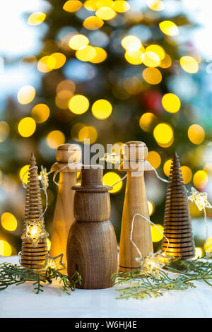 Holz- Weihnachtsschmuck, Surrey, British Columbia, Kanada Stockfoto