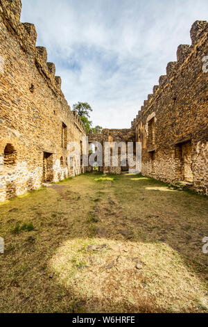 Dawit's Hall, Fasil Ghebbi (Royal Enclosure); Gonder, Amhara Region, Äthiopien Stockfoto