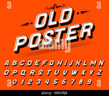 Pop Art font für Plakate. Comic Retro Game Alphabets. Jahrgang alte futuristische 80er Schrift, bearbeitbar und geschichtet. Vektor moderne Chrom Buchstaben in der Disco Stock Vektor
