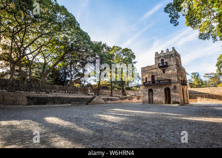 Drei-stöckigen Baden Palast bei Fasilides Badewanne; Gonder, Amhara Region, Äthiopien Stockfoto
