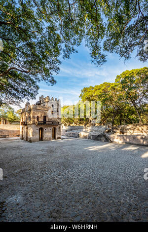 Drei-stöckigen Baden Palast bei Fasilides Badewanne; Gonder, Amhara Region, Äthiopien Stockfoto