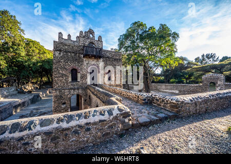 Drei-stöckigen Baden Palast bei Fasilides Badewanne; Gonder, Amhara Region, Äthiopien Stockfoto