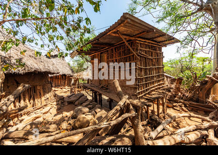 Chicken House; Carat-Konso, Äthiopien Stockfoto