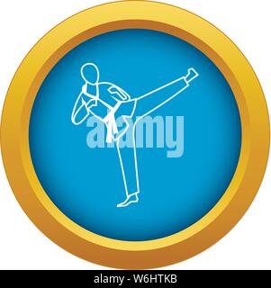 Wushu master Symbol blau Vector isoliert Stock Vektor