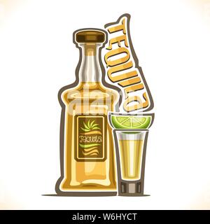 Vector Illustration von Alkohol trinken Tequila Stock Vektor