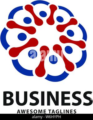 Abstrakte Technologie Logo mit Kreis Punkt verbinden Stock Vektor