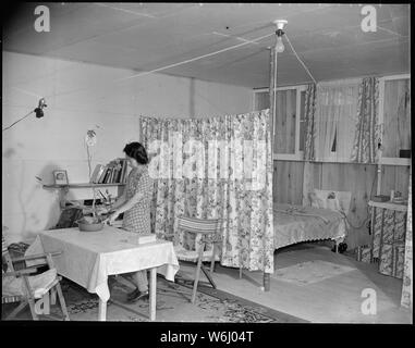 Jerome Relocation Center, Denson, Arkansas. Eine typische Einrichtung einer Kaserne nach Hause. Stockfoto