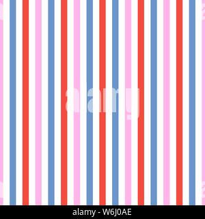 Nahtlose wiederholen von Streifen in blau, pink und orange. Ein modernes Vektor geometrischen Design Hintergrund ideal für Gewebe, scrapbooking und Wohnkultur. Stock Vektor