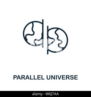 Symbol für das Symbol für das Symbol für das parallele Universum. Kreative Zeichen aus Wissenschaft Ikonen Sammlung. Gefülltes flaches Paralleluniversum-Symbol für Computer und mobile Geräte Stock Vektor